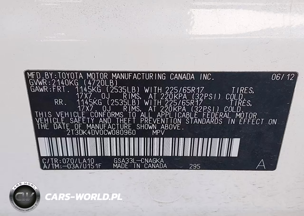 2012 Toyota Rav4 Limited V6 VIN:2T3DK4DV0CW080960 - 9