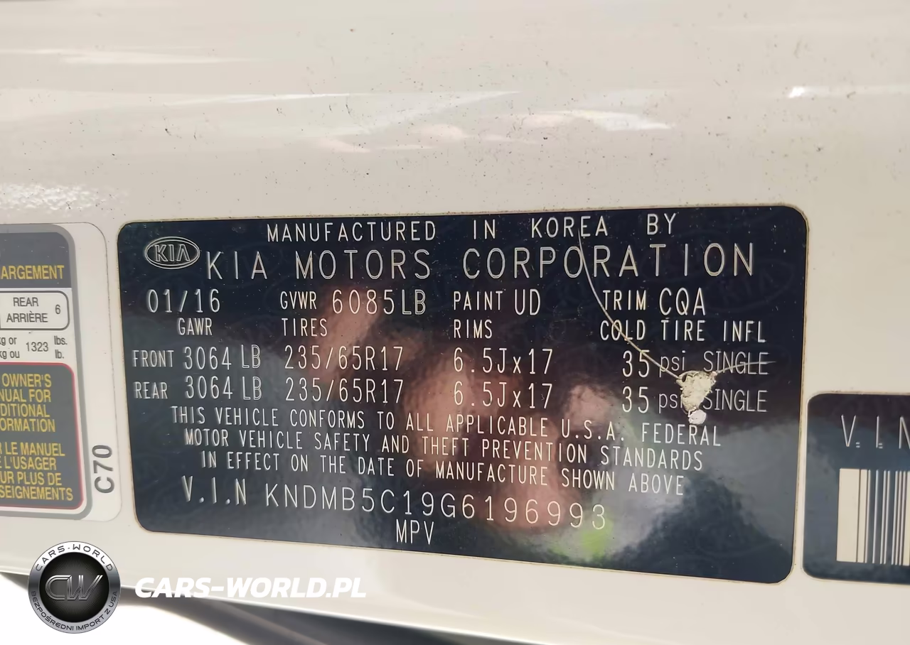 2016 Kia Sedona Lx VIN:KNDMB5C19G6196993 - 9