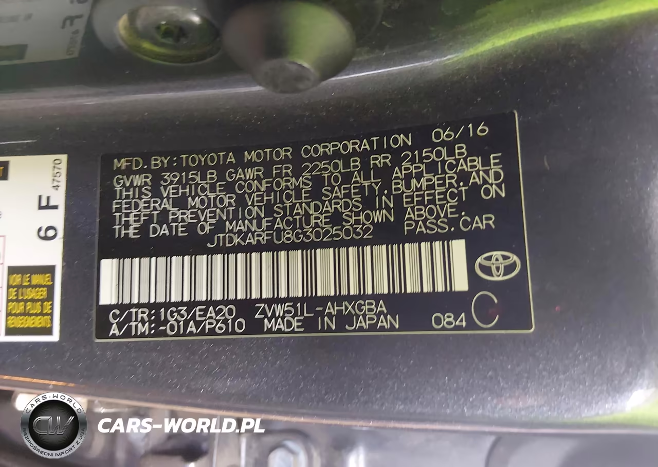 2016 Toyota Prius Four VIN:JTDKARFU8G3025032 - 9