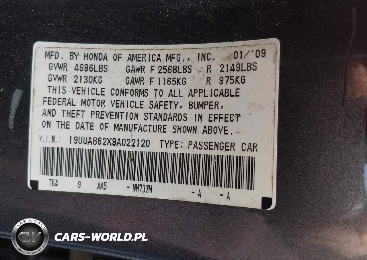 2009 Acura Tl 3.5 VIN:19UUA862X9A022120 - 9