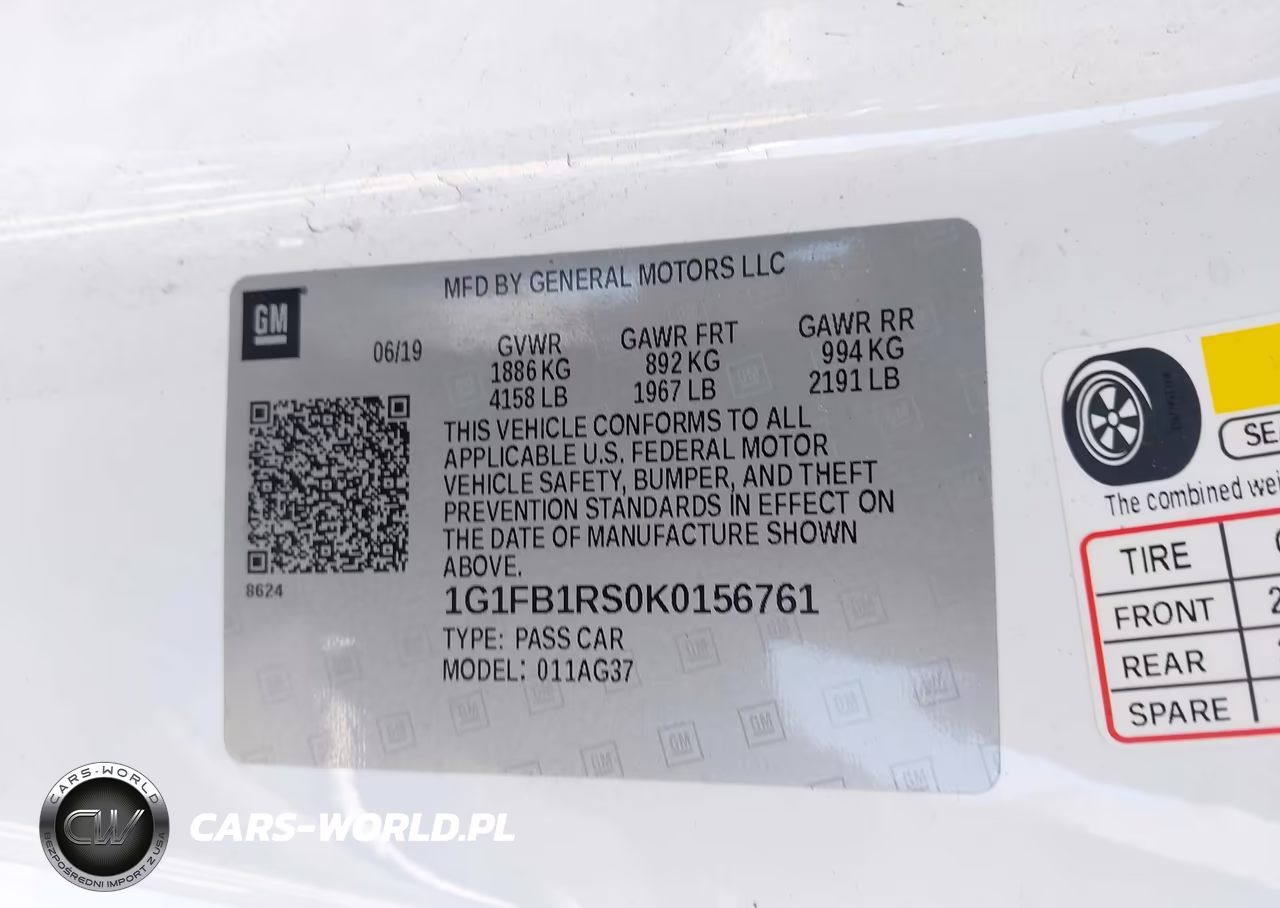 2019 Chevrolet Camaro 1Lt VIN:1G1FB1RS0K0156761 - 9