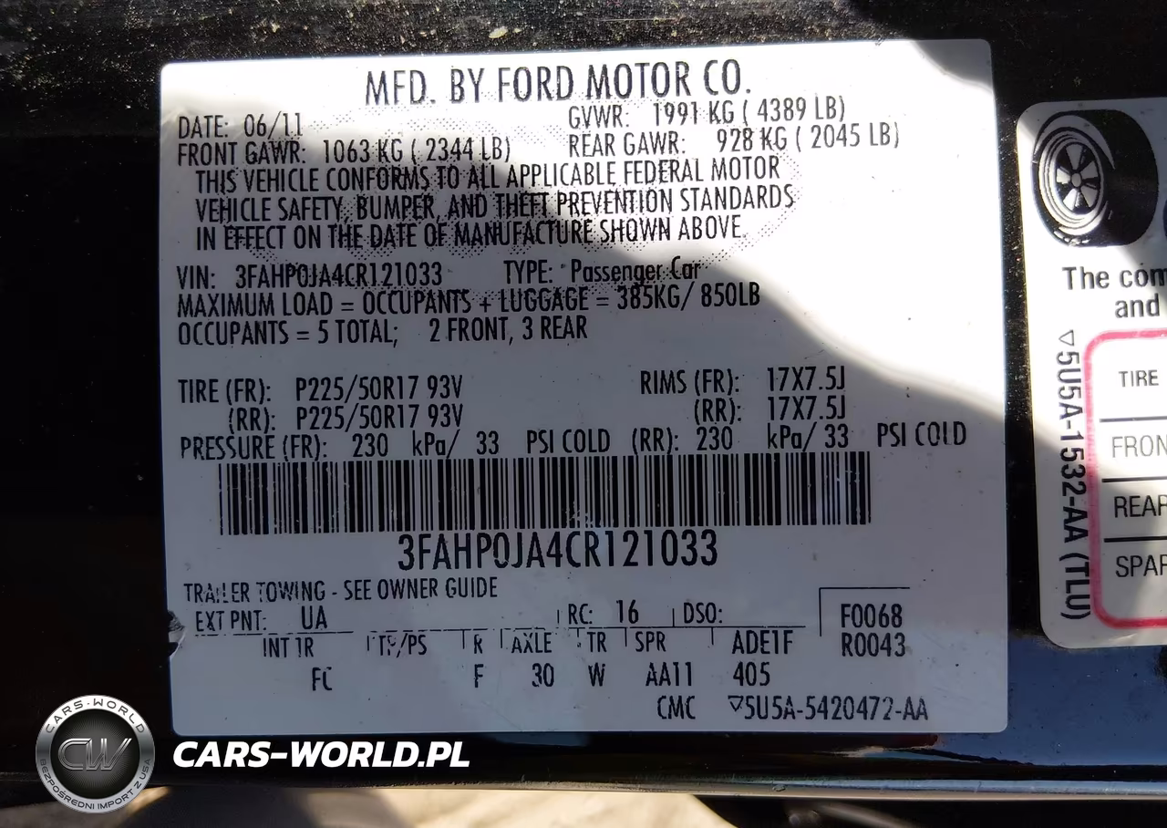 2012 Ford Fusion Sel VIN:3FAHP0JA4CR121033 - 9
