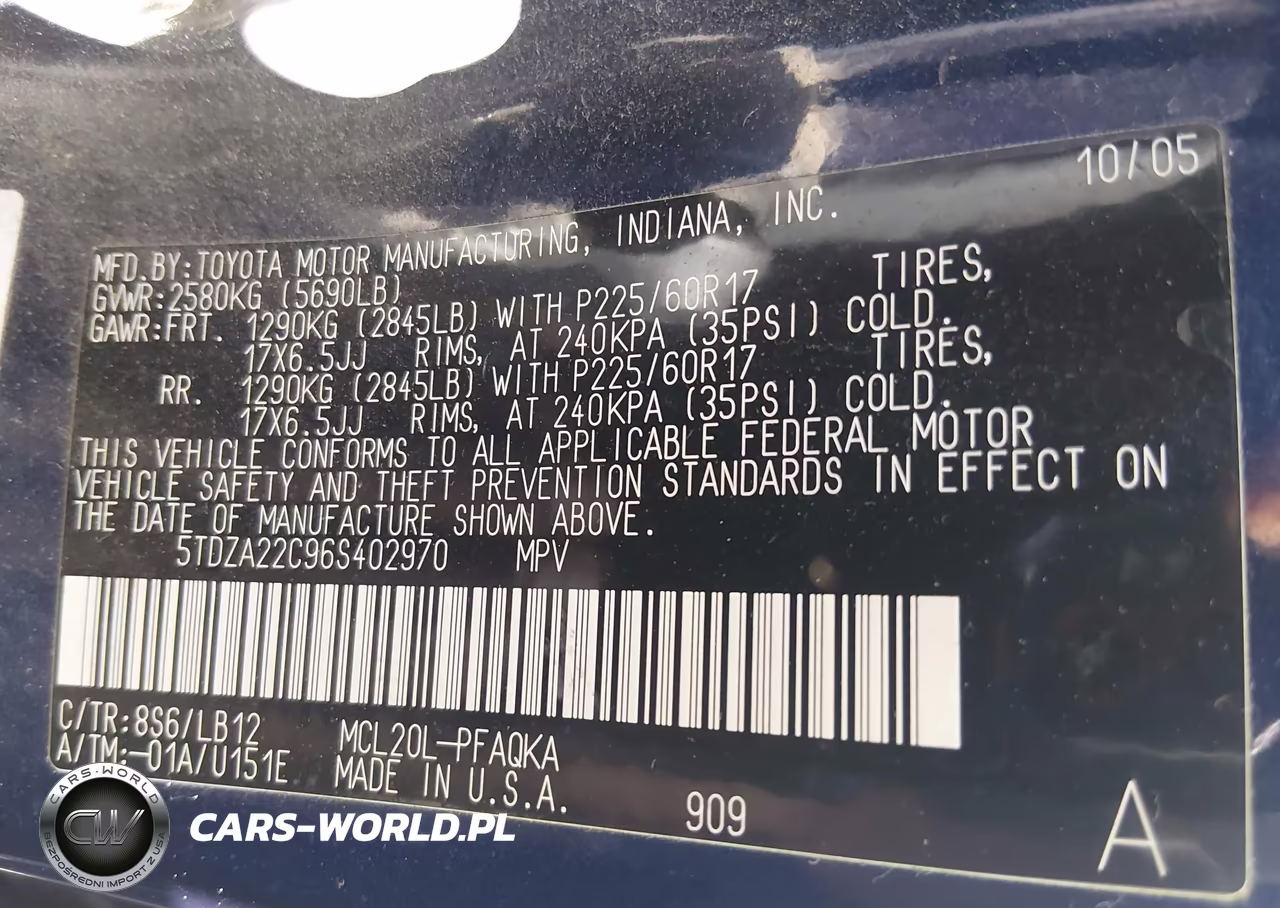 2006 Toyota Sienna Xle VIN:5TDZA22C96S402970 - 9