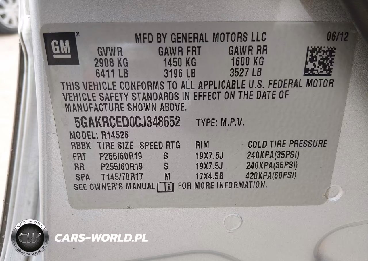 2012 Buick Enclave Leather VIN:5GAKRCED0CJ348652 - 9