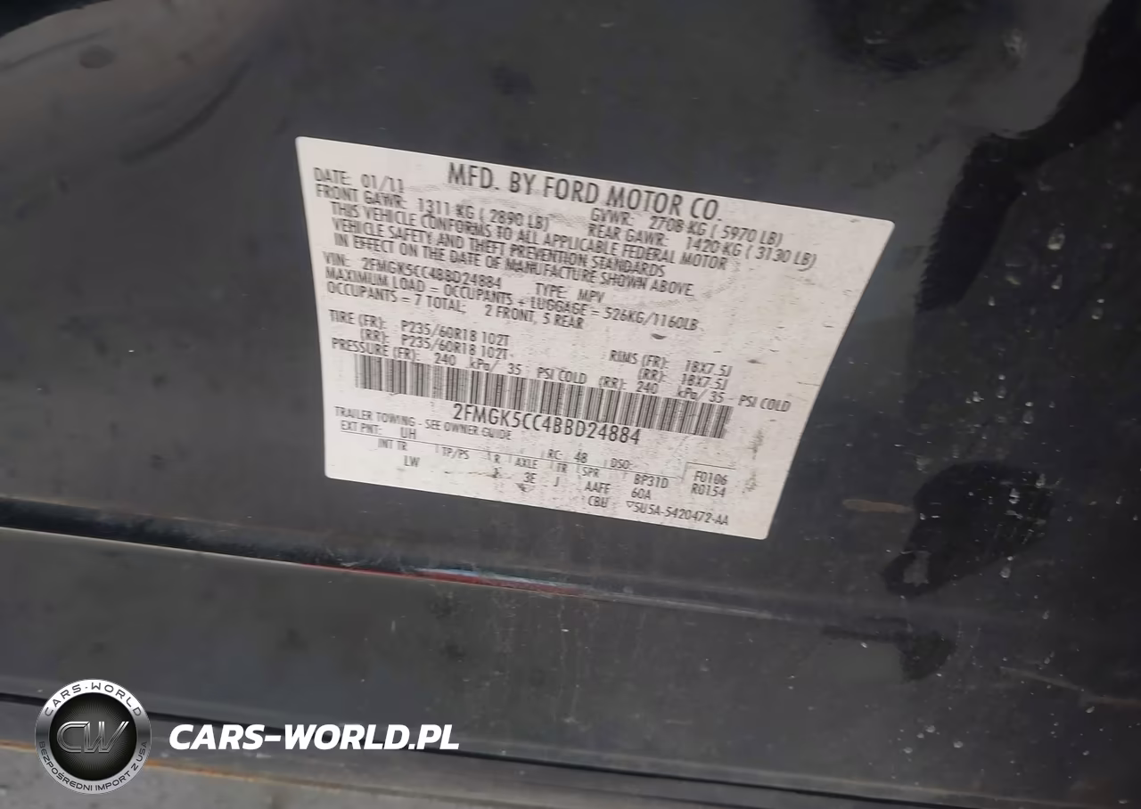 2011 Ford Flex Sel VIN:2FMGK5CC4BBD24884 - 9