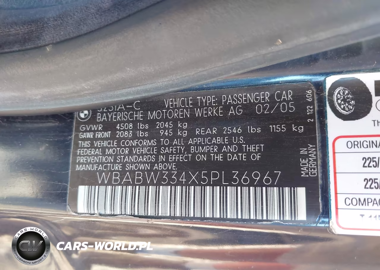 2005 BMW 325Ci VIN:WBABW334X5PL36967 - 9