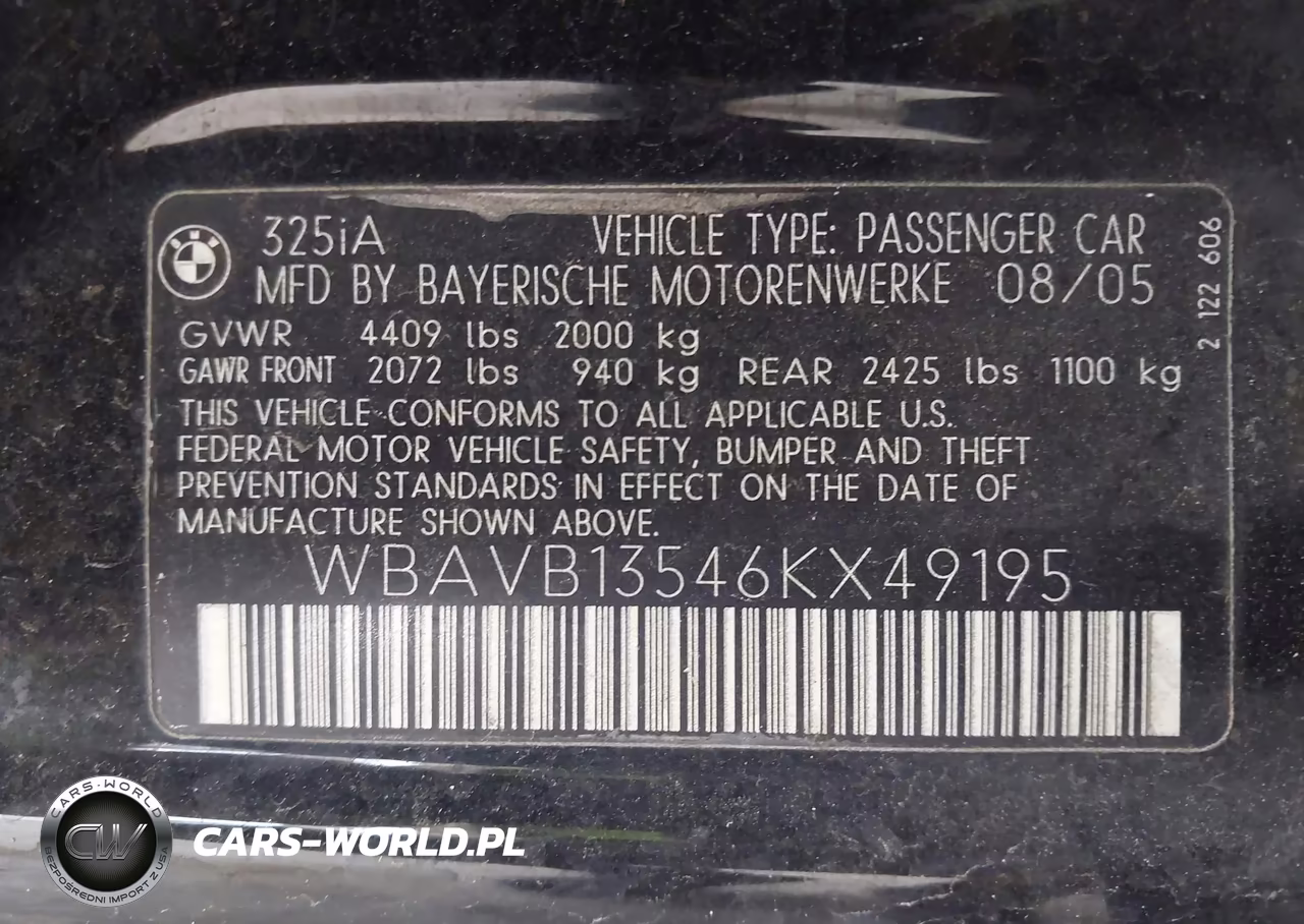 2006 BMW 325I VIN:WBAVB13546KX49195 - 9
