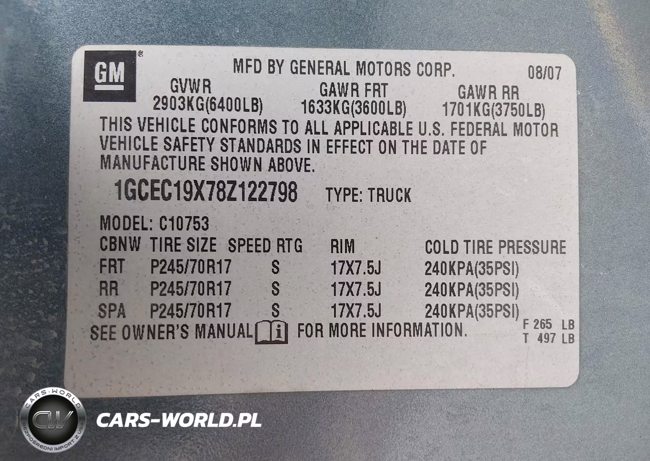 2008 Chevrolet Silverado 1500 Work Truck VIN:1GCEC19X78Z122798 - 9