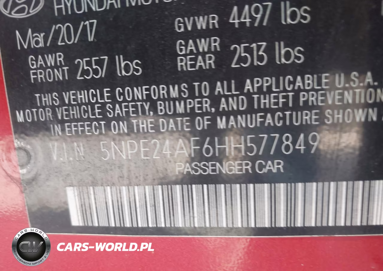 2017 Hyundai Sonata Se VIN:5NPE24AF6HH577849 - 9