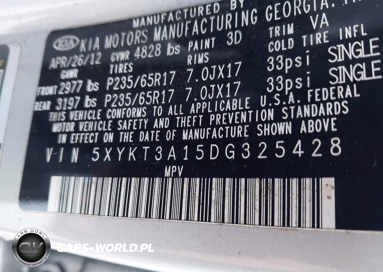 2013 Kia Sorento Lx VIN:5XYKT3A15DG325428 - 9