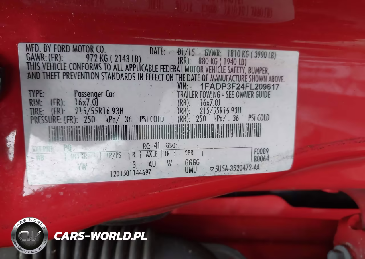 2015 Ford Focus Se VIN:1FADP3F24FL209617 - 9