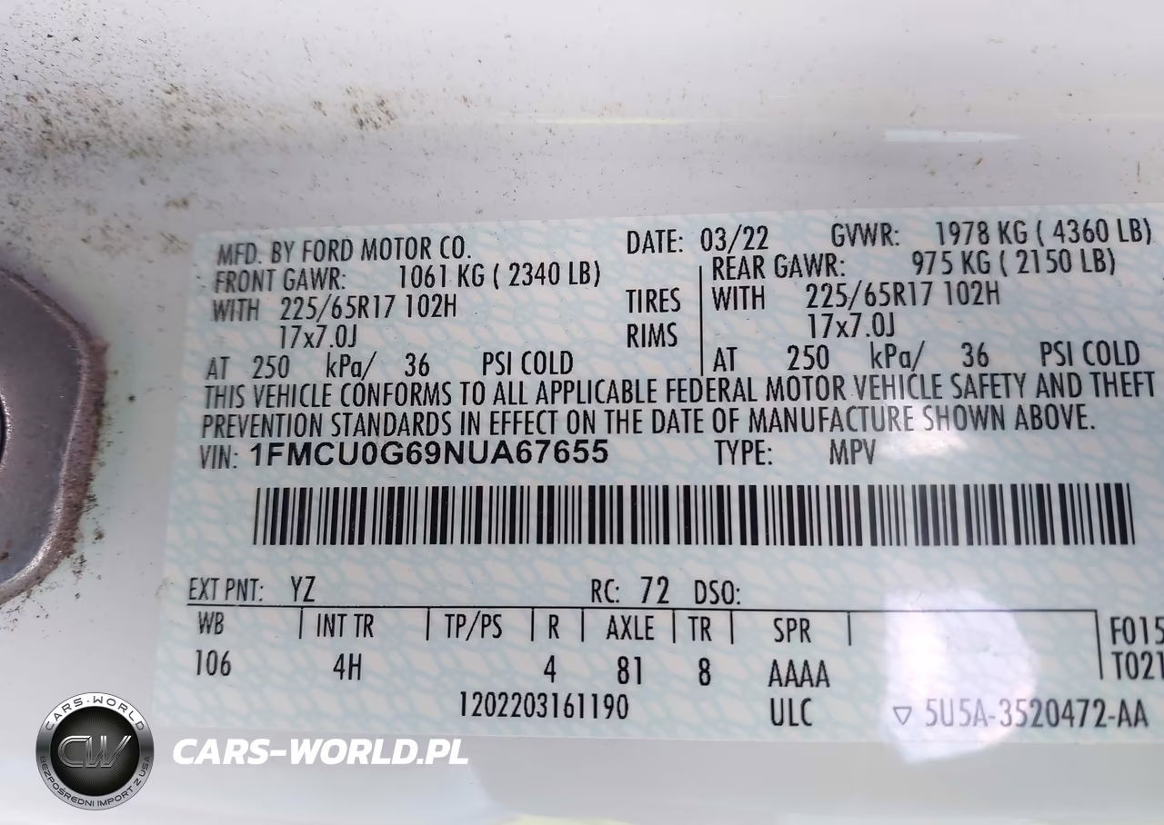 2022 Ford Escape Se VIN:1FMCU0G69NUA67655 - 9