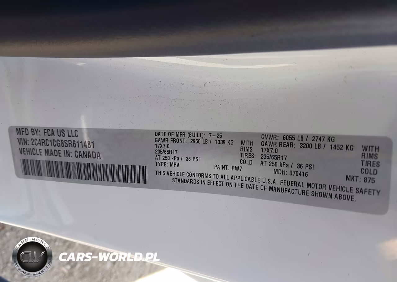 2025 Chrysler Voyager Lx VIN:2C4RC1CG8SR611481 - 9
