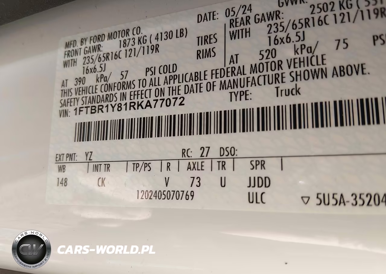 2024 Ford Transit-250 VIN:1FTBR1Y81RKA77072 - 9