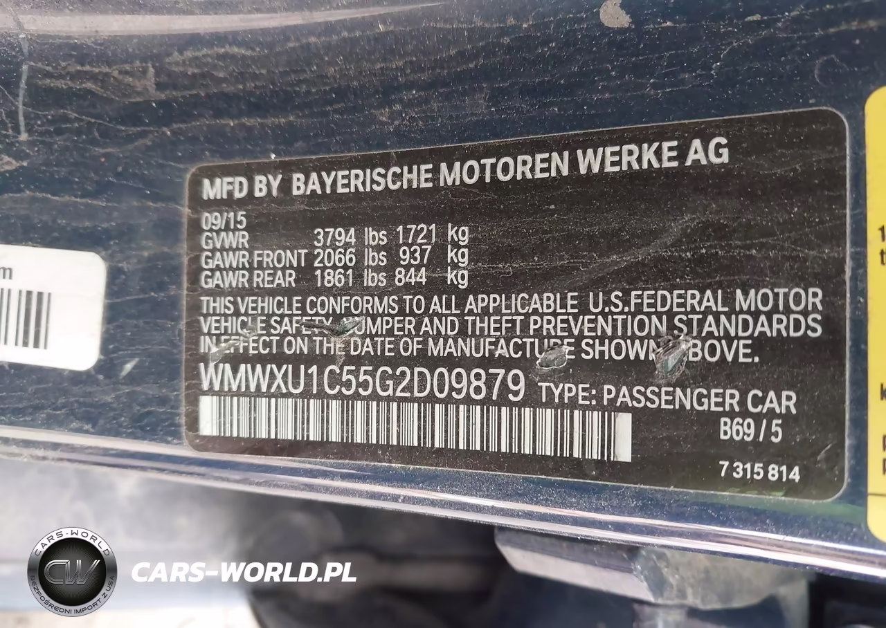 2016 Mini Hardtop Cooper VIN:WMWXU1C55G2D09879 - 9