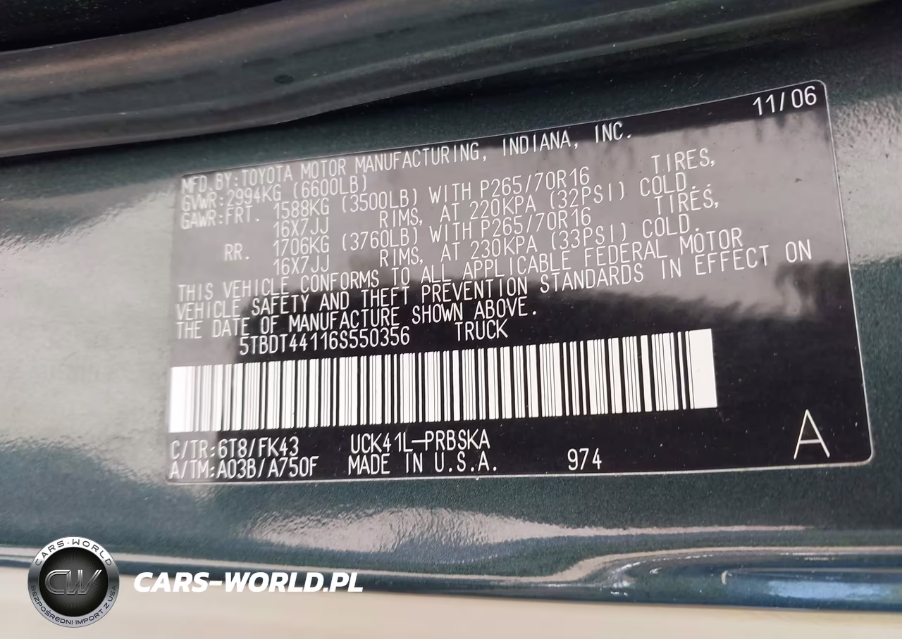 2006 Toyota Tundra Sr5 V8 VIN:5TBDT44116S550356 - 9