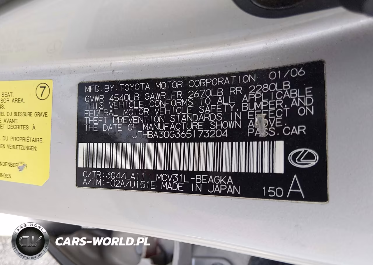 2006 Lexus Es 330 VIN:JTHBA30G365173204 - 9