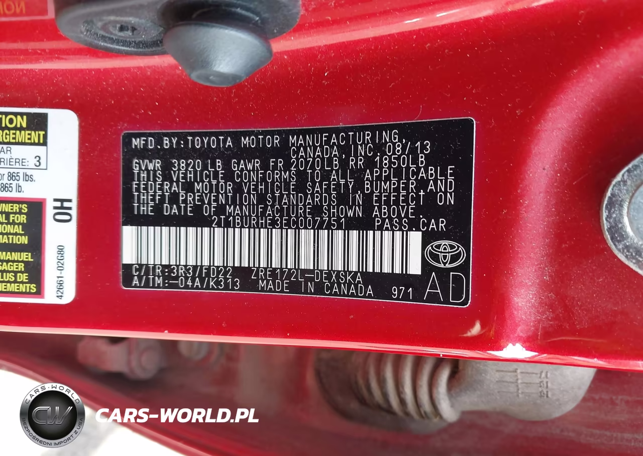 2014 Toyota Corolla S Plus VIN:2T1BURHE3EC007751 - 9