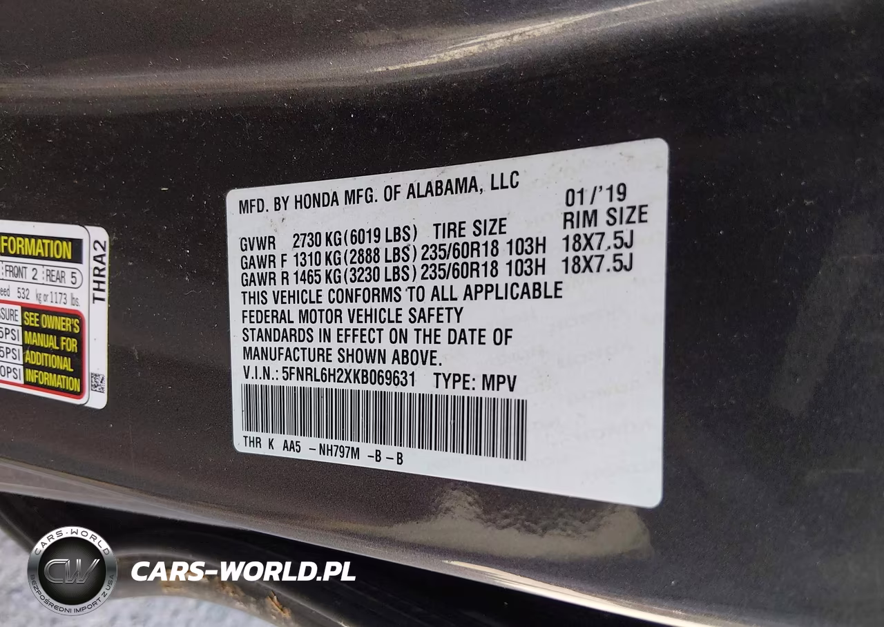 2019 Honda Odyssey Lx VIN:5FNRL6H2XKB069631 - 9