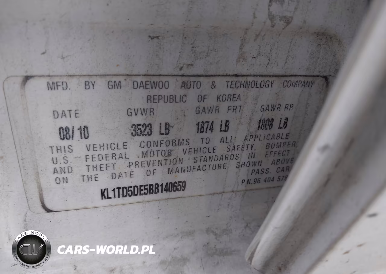 2011 Chevrolet Aveo 1Lt VIN:KL1TD5DE5BB140659 - 9