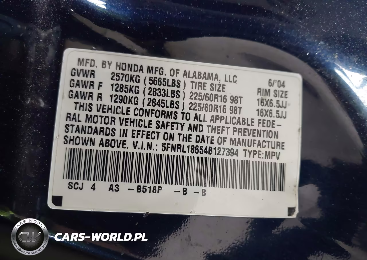2004 Honda Odyssey Ex VIN:5FNRL18654B127394 - 9