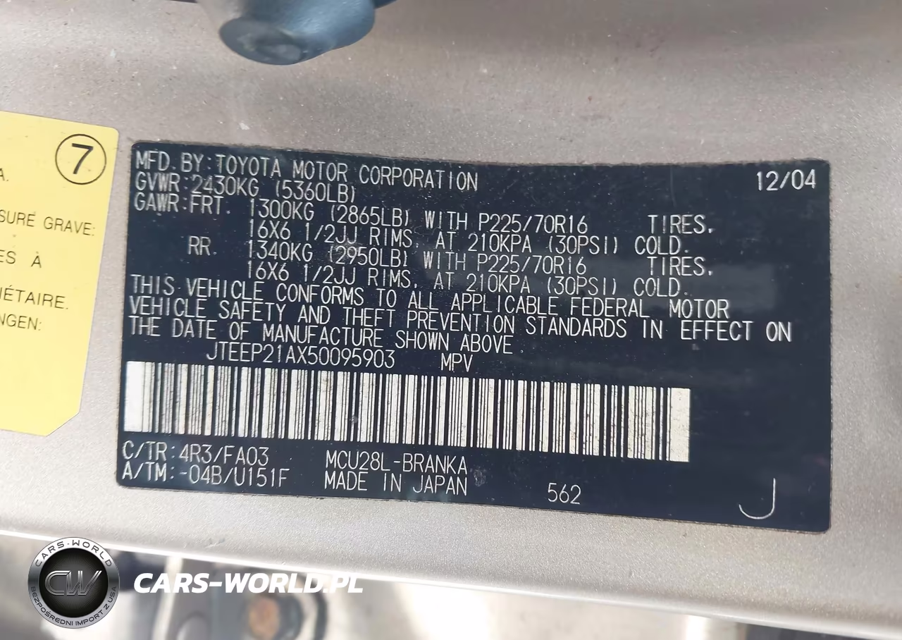 2005 Toyota Highlander V6 VIN:JTEEP21AX50095903 - 9