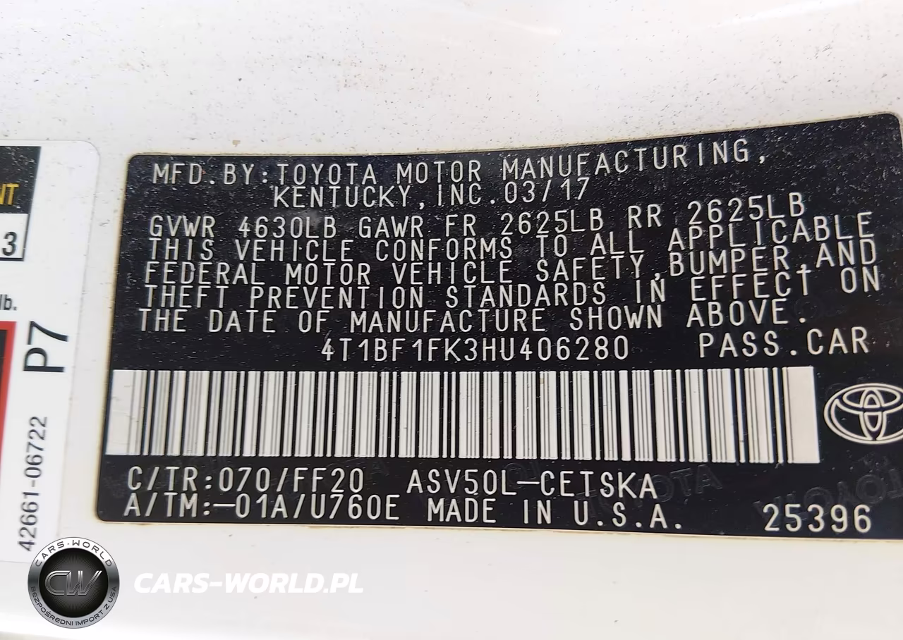 2017 Toyota Camry Se VIN:4T1BF1FK3HU406280 - 9