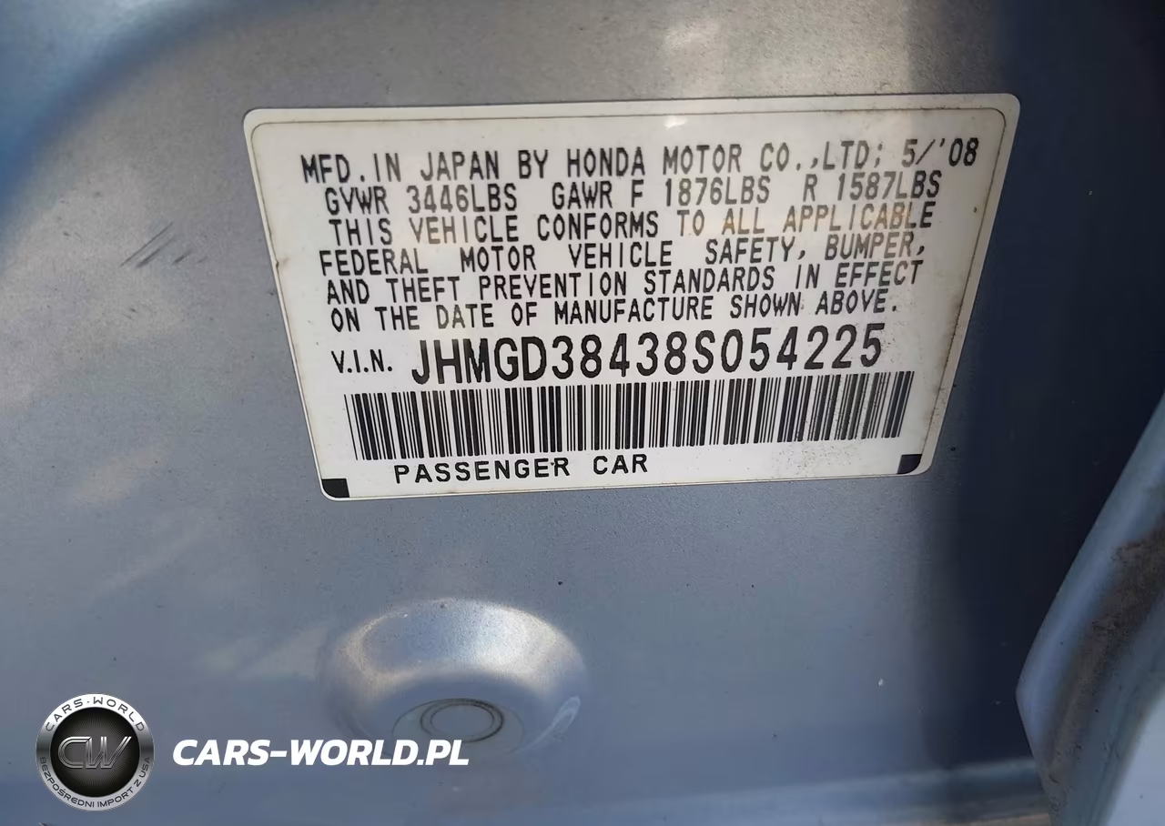 2008 Honda Fit VIN:JHMGD38438S054225 - 9