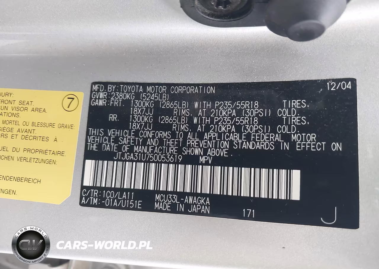 2005 Lexus Rx 330 VIN:JTJGA31U750053619 - 9