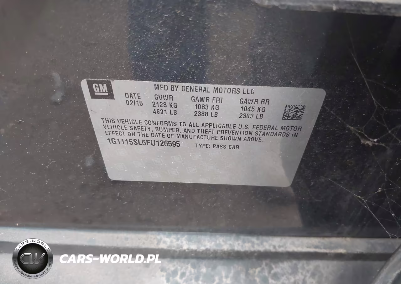 2015 Chevrolet Impala 1Lt VIN:1G1115SL5FU126595 - 9