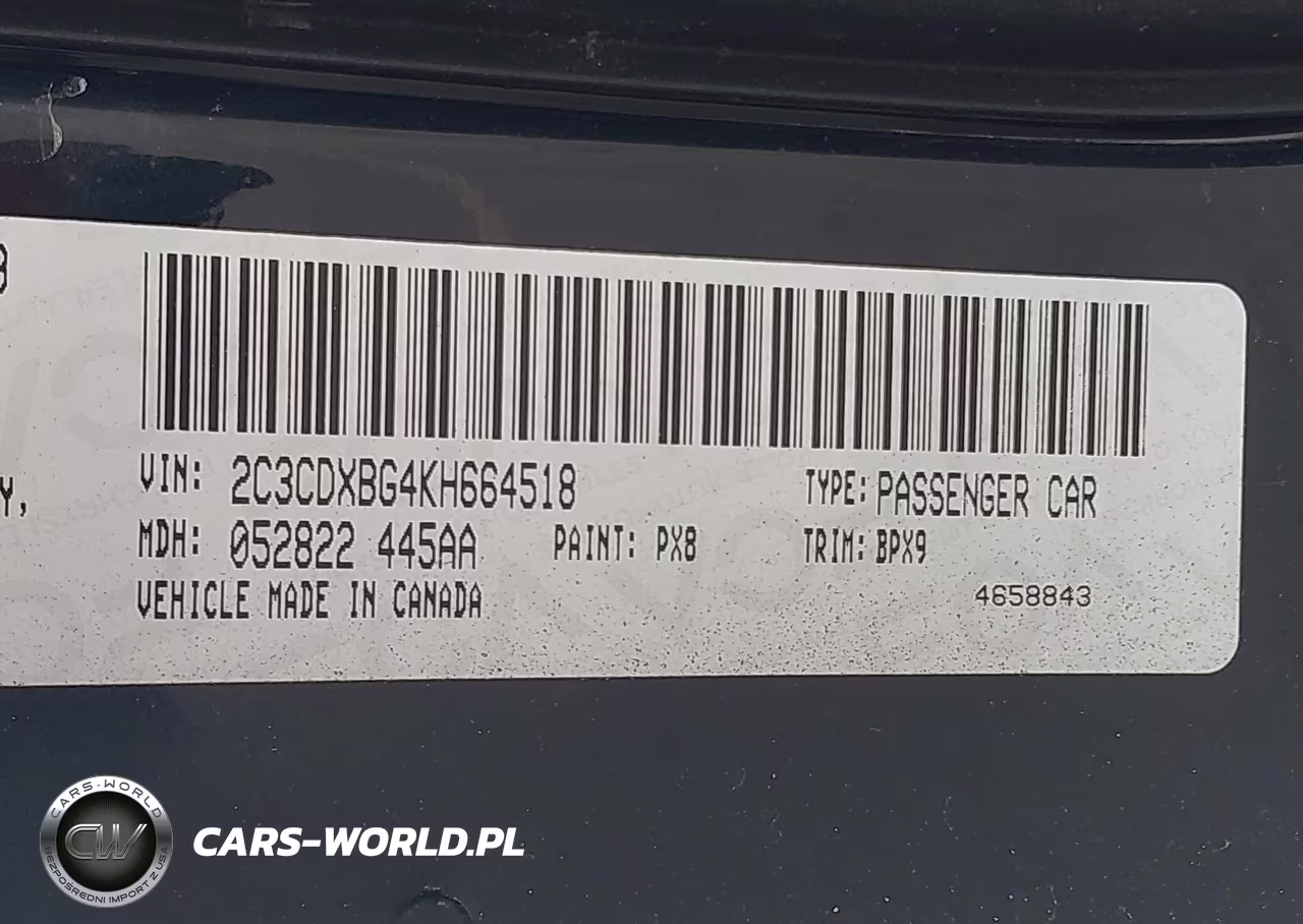2019 DODGE CHARGER SXT RWD VIN:2C3CDXBG4KH664518 - 9