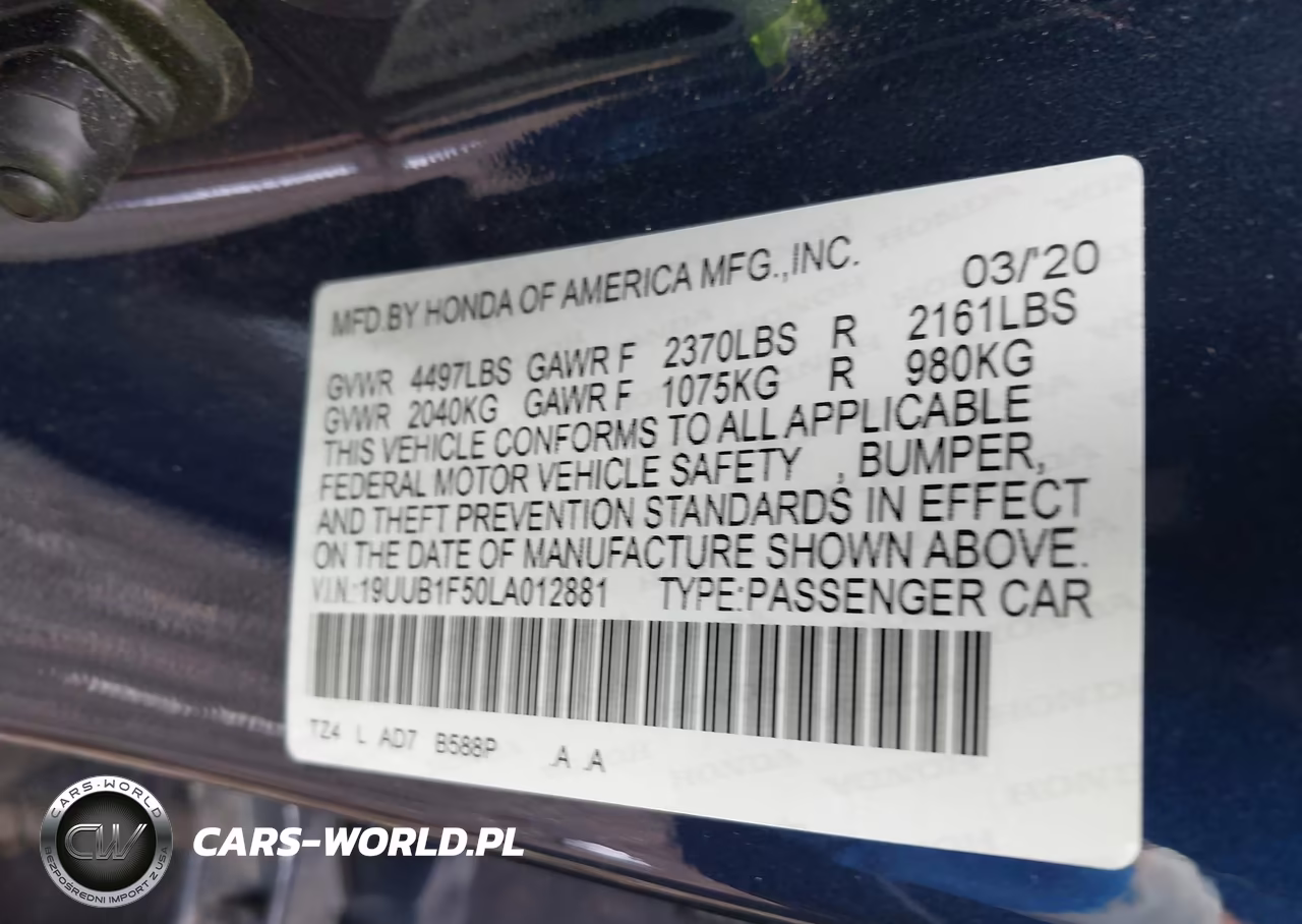 2020 Acura Tlx Tech Package VIN:19UUB1F50LA012881 - 9