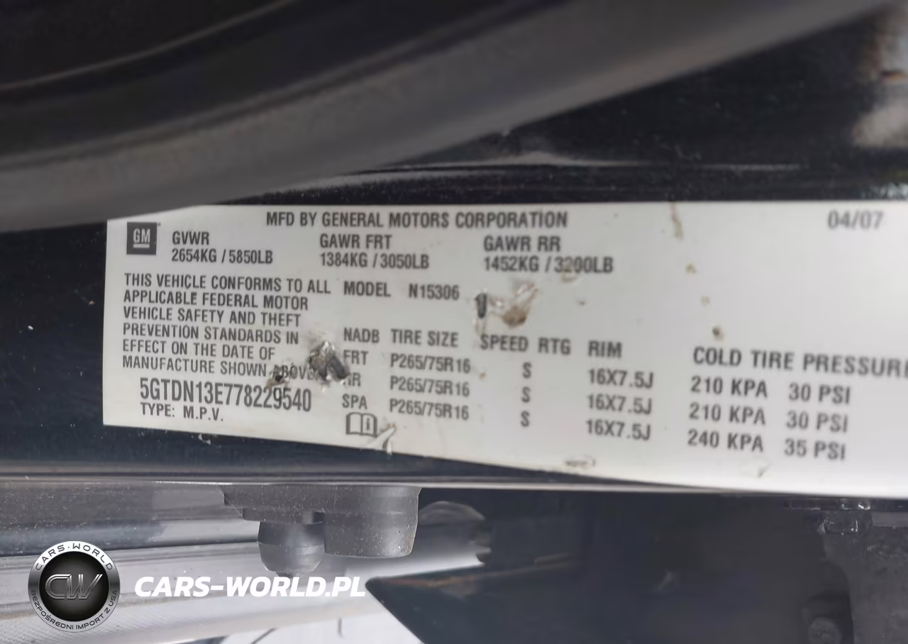 2007 Hummer H3 Suv VIN:5GTDN13E778229540 - 9