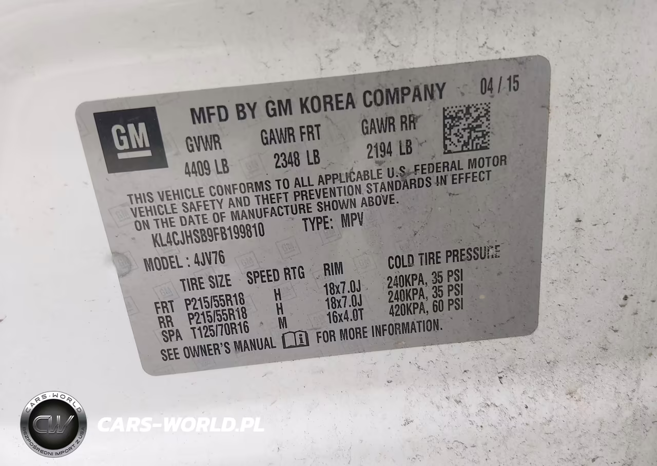 2015 Buick Encore Premium VIN:KL4CJHSB9FB199810 - 9