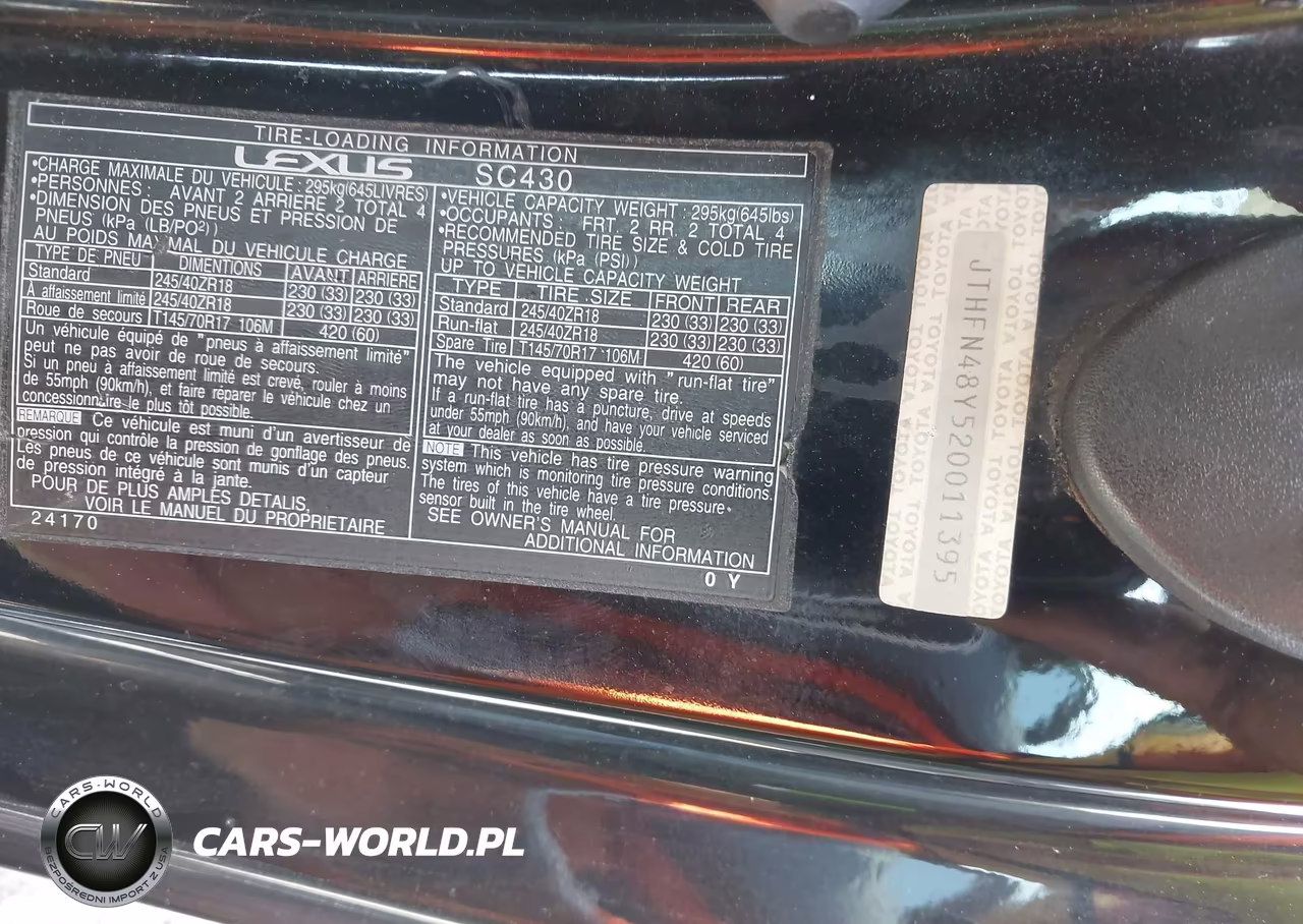 2002 Lexus Sc 430 VIN:JTHFN48Y520011395 - 9