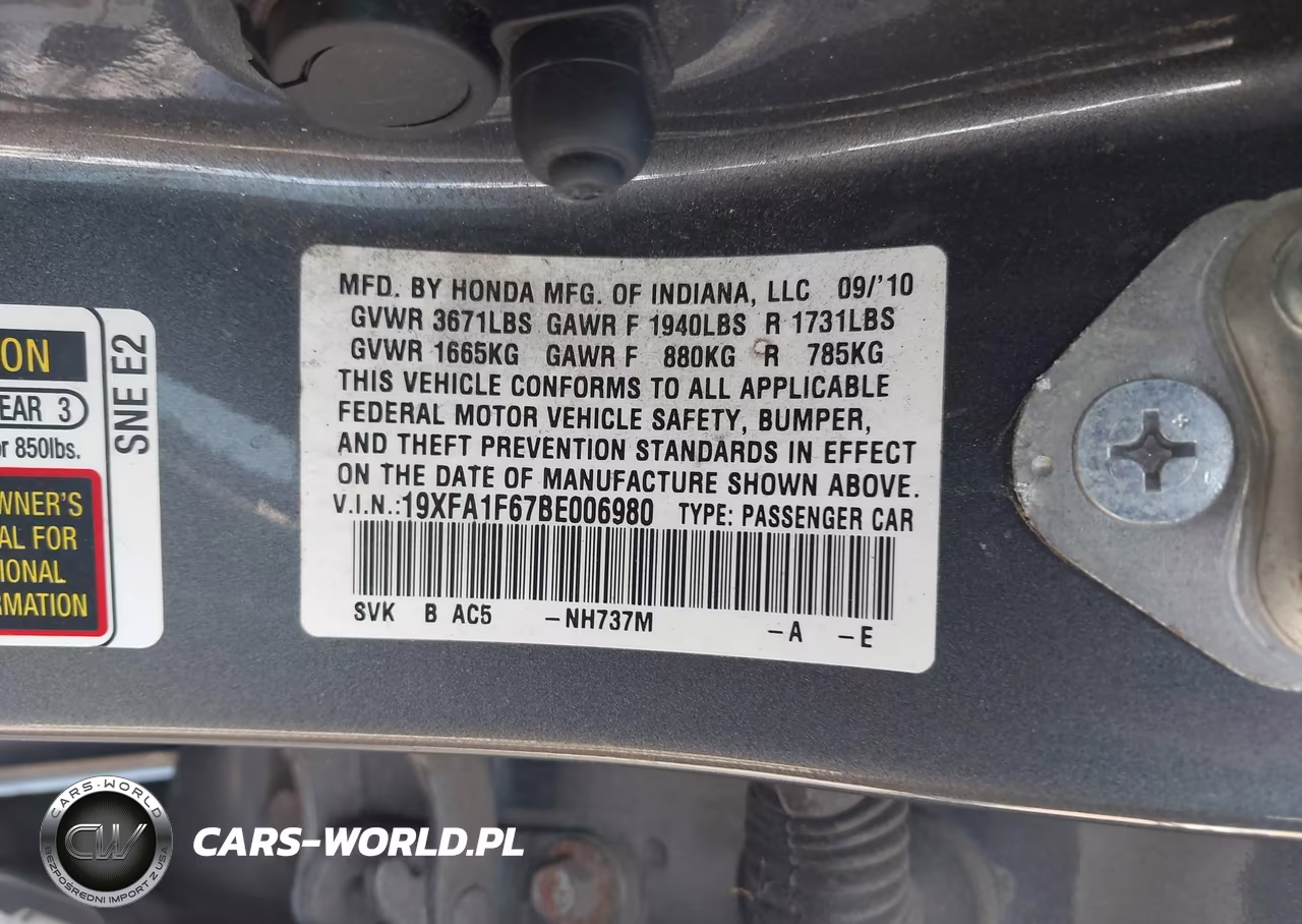 2011 Honda Civic Lx-S VIN:19XFA1F67BE006980 - 9