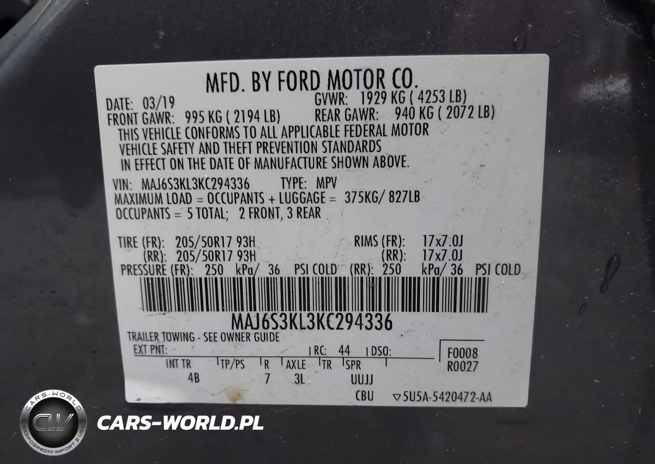2019 Ford Ecosport Titanium VIN:MAJ6S3KL3KC294336 - 9