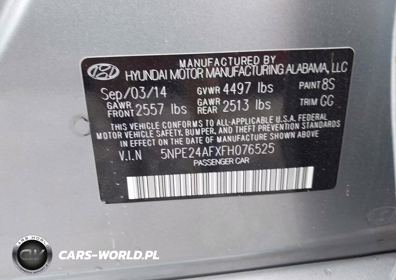 2015 Hyundai Sonata Se VIN:5NPE24AFXFH076525 - 9