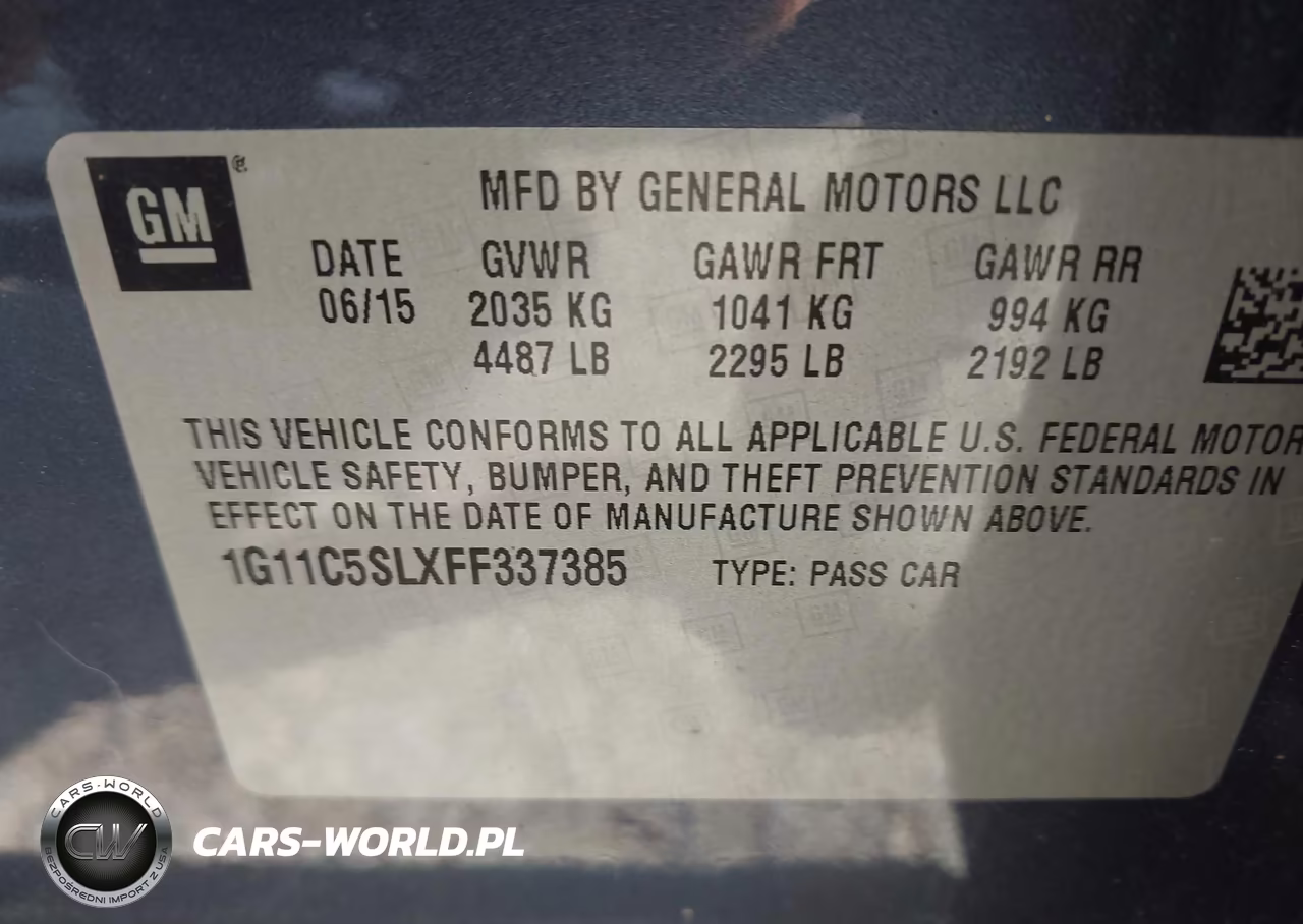 2015 Chevrolet Malibu 1Lt VIN:1G11C5SLXFF337385 - 9