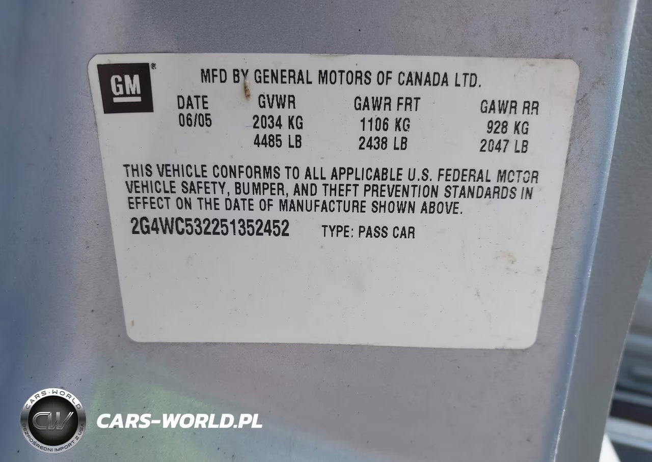 2005 Buick Lacrosse Cx VIN:2G4WC532251352452 - 9