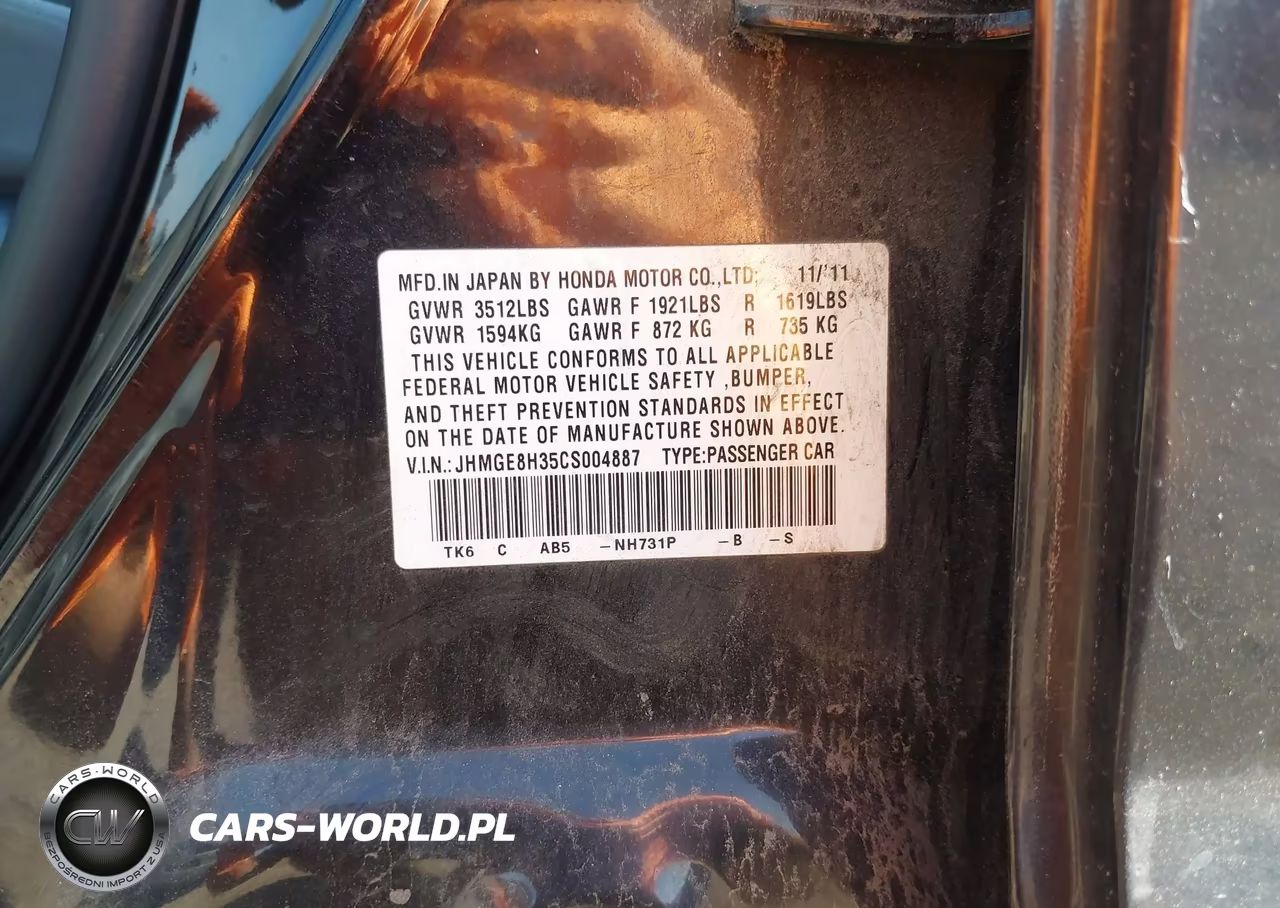 2012 Honda Fit VIN:JHMGE8H35CS004887 - 9