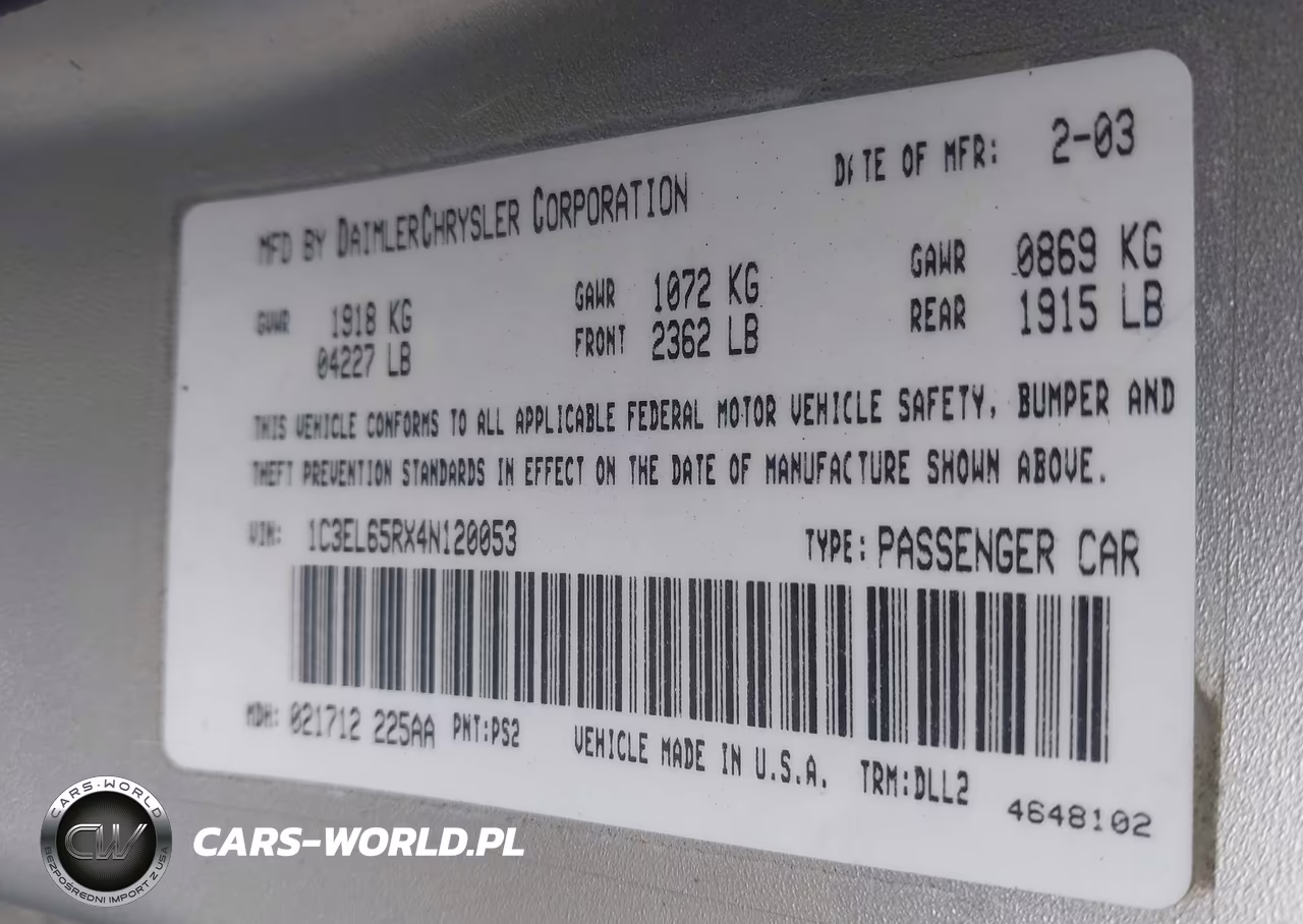 2004 Chrysler Sebring Limited VIN:1C3EL65RX4N120053 - 9