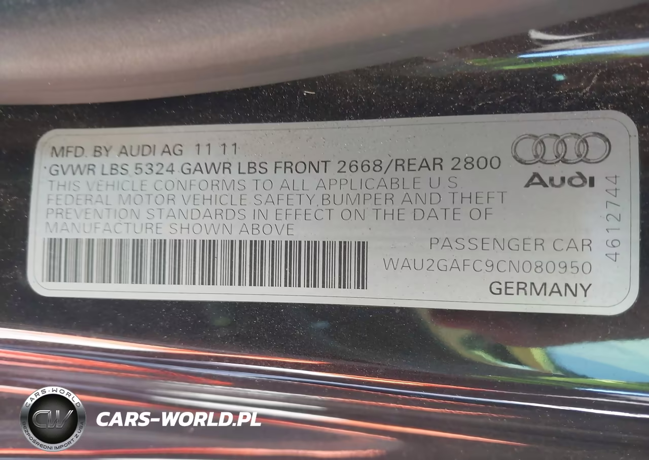 2012 Audi A7 Premium VIN:WAU2GAFC9CN080950 - 9