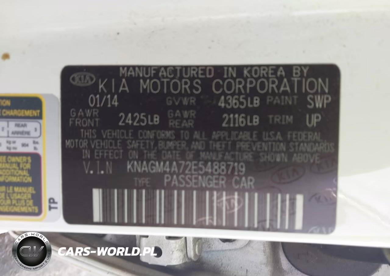 2014 Kia Optima Lx VIN:KNAGM4A72E5488719 - 9