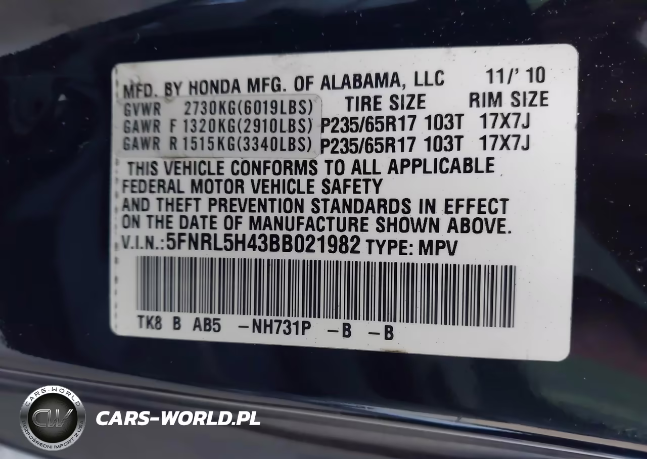 2011 Honda Odyssey Ex VIN:5FNRL5H43BB021982 - 9