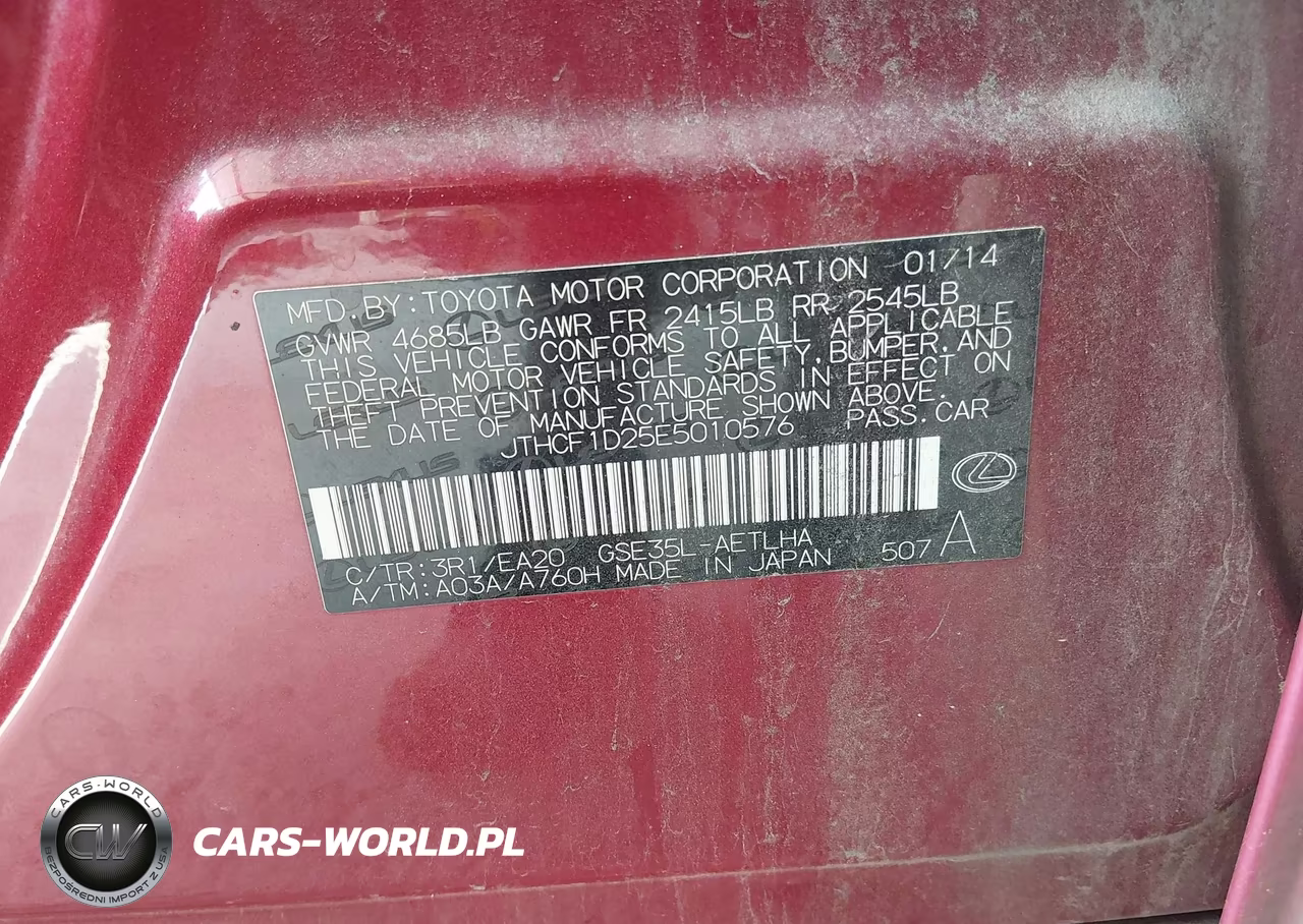 2014 Lexus Is 250 VIN:JTHCF1D25E5010576 - 9