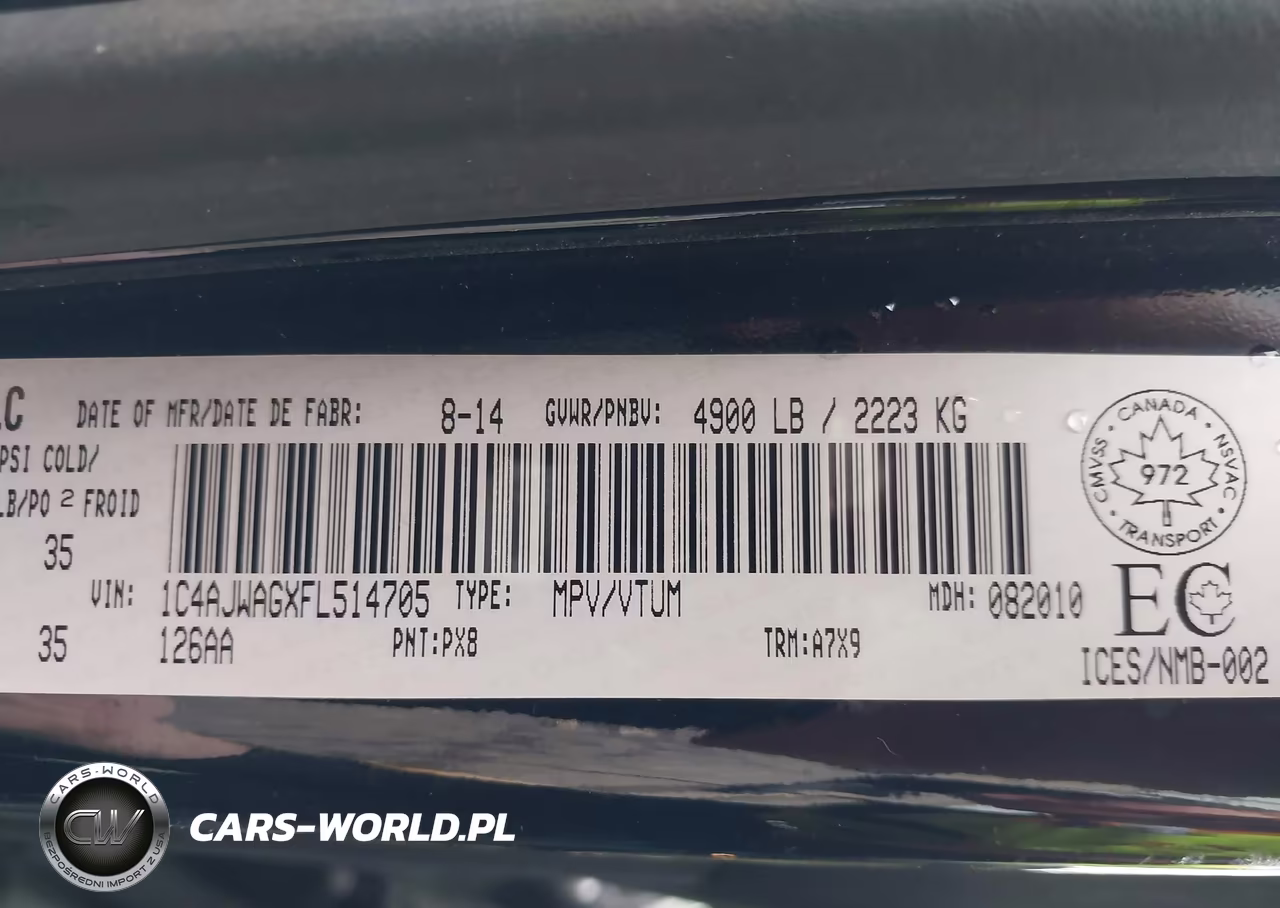 2015 Jeep Wrangler Sport VIN:1C4AJWAGXFL514705 - 9