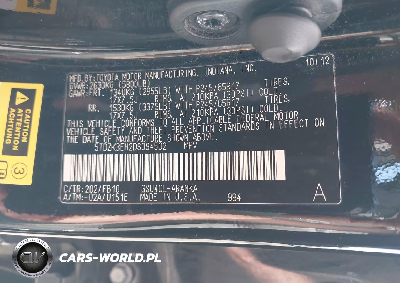 2013 Toyota Highlander Base V6 VIN:5TDZK3EH2DS094502 - 9