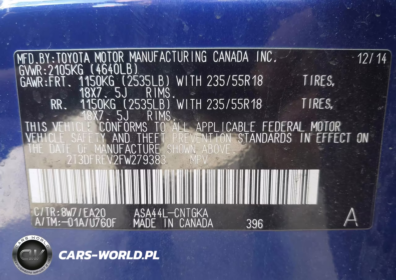 2015 Toyota Rav4 Limited VIN:2T3DFREV2FW279383 - 9