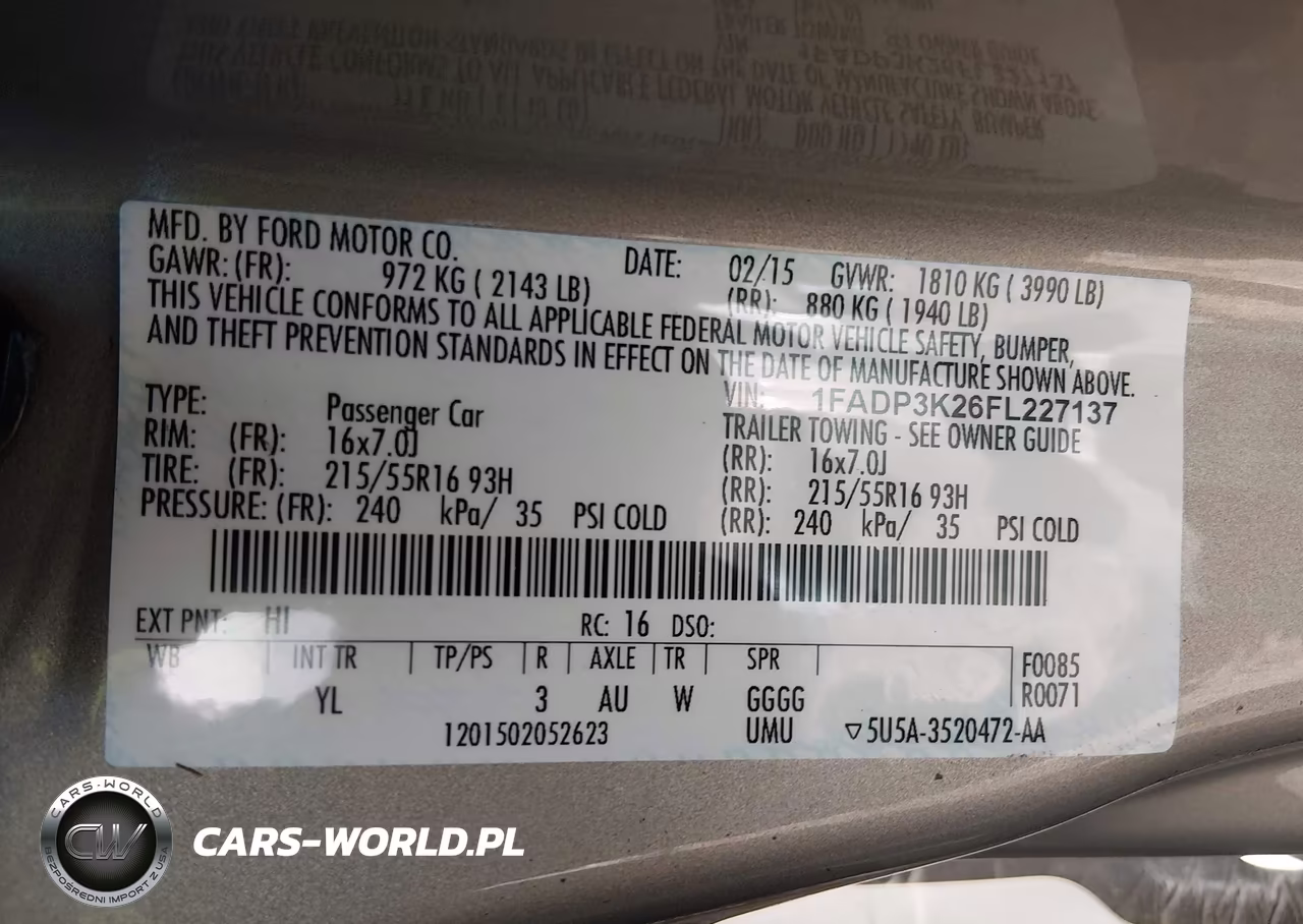 2015 Ford Focus Se VIN:1FADP3K26FL227137 - 9